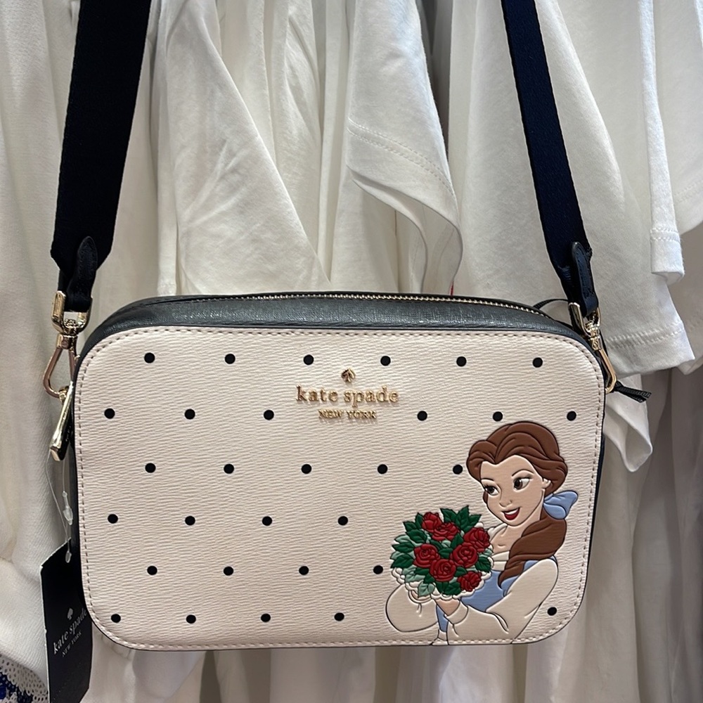 Disney X Kate Spade Beauty Mini Camera Crossbody Bag Cream Multi Nwt
